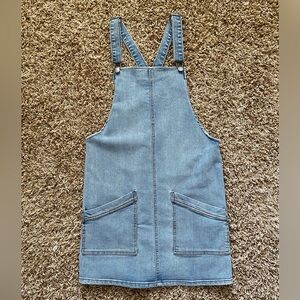 Denim Overall Dress with Pockets